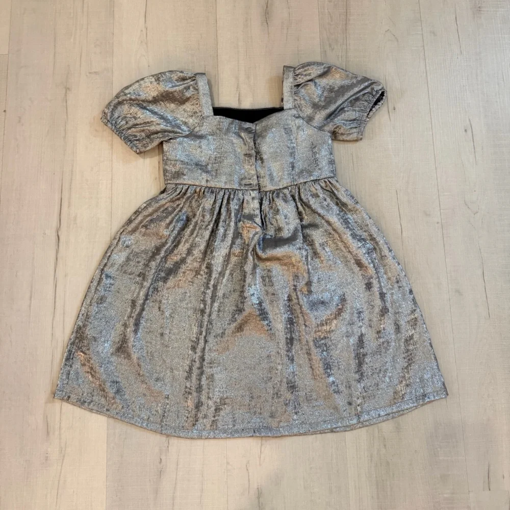 GAP Silver Metallic Bow Girls'‎ Party Dress